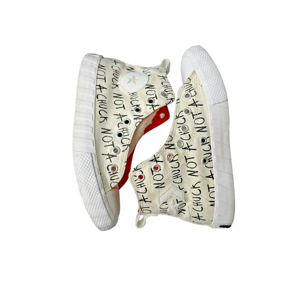 CONVERSE‎ Not A Chuck Youth White Canvas Sneakers 373170C Size 2